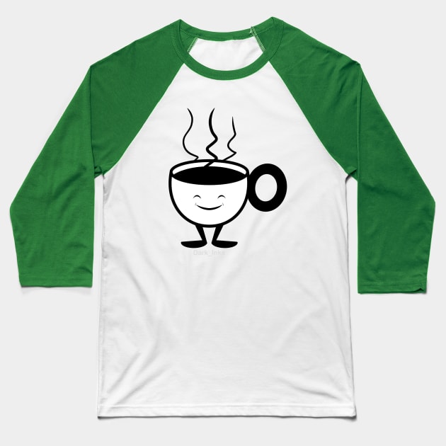 Mr Coffee Cup Baseball T-Shirt by Dark_Inks